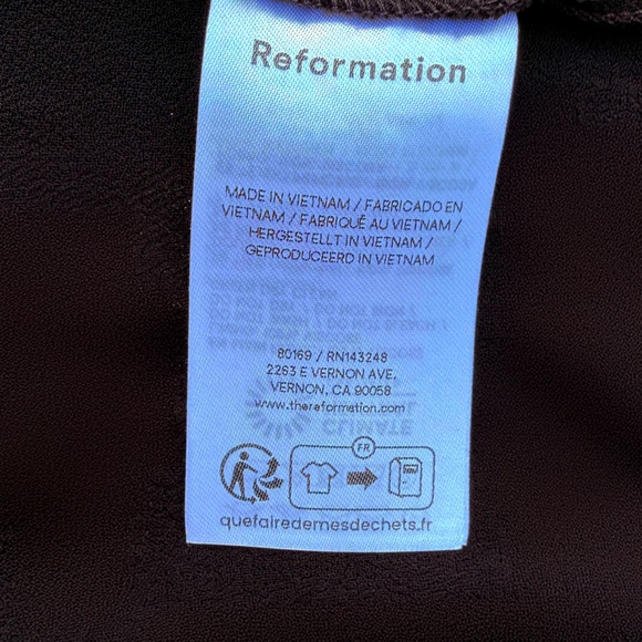 Reformation Anelis Midi Dress Size 6 Black White Polka Dot - Picture 13 of 14